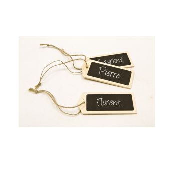 6 Etiquettes en Bois avec Cordelette