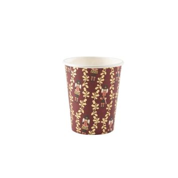 8 Gobelets Casse-Noisette Bordeaux, Noir et Or 255 ml