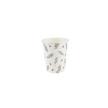8 Gobelets Tradi Chic Blanc, Rouge, Vert et Or 255 ml