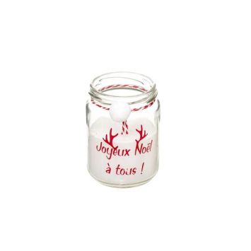 Bougie de Noël dans un pot avec pompon - 9 cm - Couleur Aléatoire