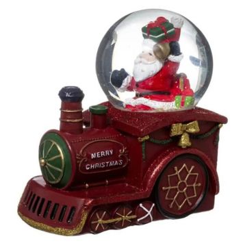 boule à neige du Père Noël sur son train | jourdefete.com