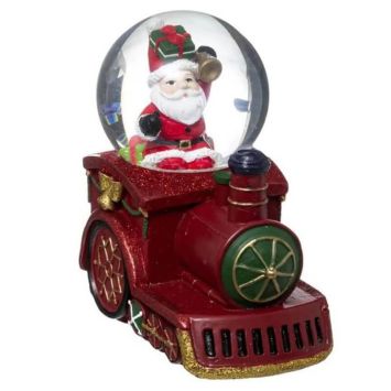 Boule à Neige Père Noël avec Train - 14 cm