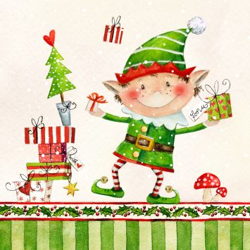 20 serviettes en papier - Noël - 33 x 33 cm - Atelier "Alfred le Lutin"