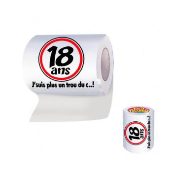 Papier toilette humoristique anniversaire : 18 ans