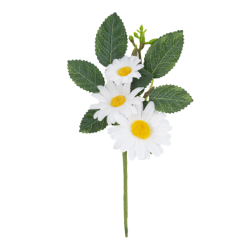 Branche de marguerites et feuillage - 15 cm