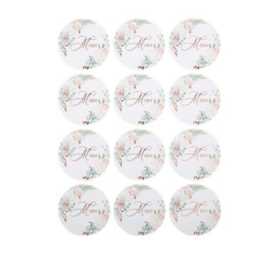 Stickers "Merci" rose gold pour un mariage thème végétal | jourdefete.com