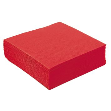 50 Petites Serviettes Microgaufrées - Rouge
