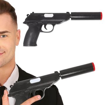 Pistolet avec silencieux - 25 cm