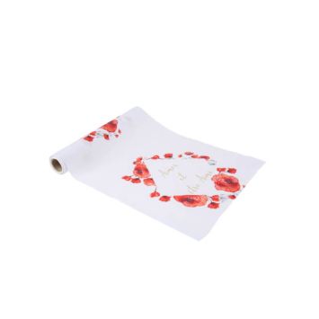 Chemin de table en tissu 28 cm x 5 M - Collection Poppy Love