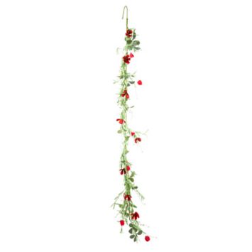 Guirlande de coquelicots et de feuillage -180 cm