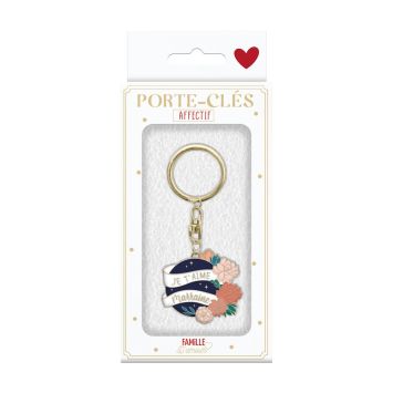 Porte-clé affectif - Je t'aime Marraine - Collection Famille d'Amour