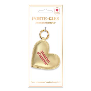 Porte-clés doré cœur Maman d’amour pour cadeau fête des mères | jourdefete.com