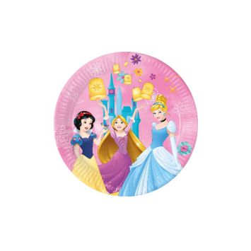8 assiettes en carton fsc princesses disney