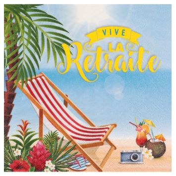 20 serviettes en papier de la collection retraite tropicale