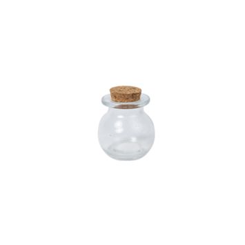 Contenant rond en verre avec bouchon en liège pour dragées - 50 ml