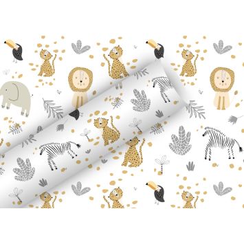 Rouleau de papier cadeau - 2 x 0,7 m - Animaux de la Jungle