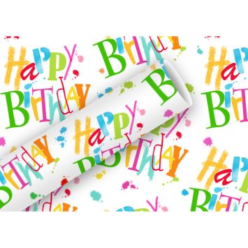 Rouleau de papier cadeau - 2 x 0,7 m - Happy Birthday Dance