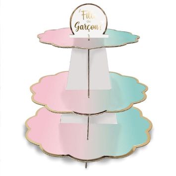 Présentoir à cupcakes - Fille ou Garçon ? - Collection Gender Reveal | jourdefete.com
