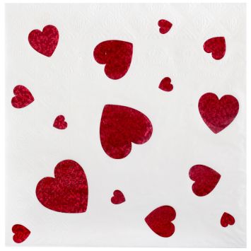 10 serviettes en papier - 33 x 33 cm - Saint-Valentin