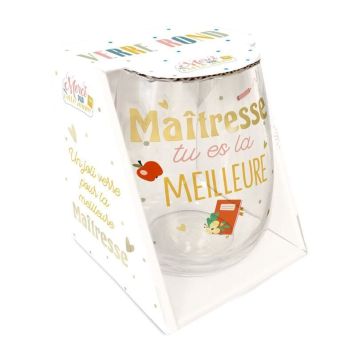 Un superbe verre rond à offrir à la maîtresse de votre enfant | jourdefete.com
