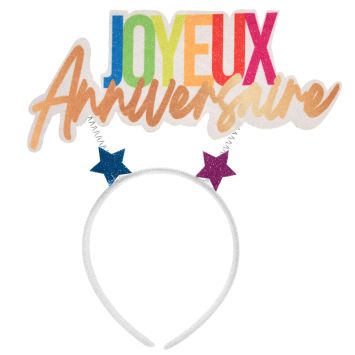 Serre-tête "Joyeux Anniversaire" - Collection Festicolor - Couleur au choix