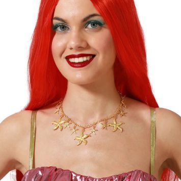 Collier avec étoiles de mer dorées de Sirène pour femme