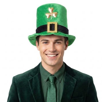 Chapeau haut-de-forme avec trèfle doré - Saint-Patrick