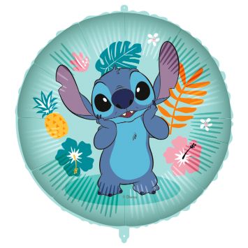 Ballon en aluminium arrondi - Stitch à Hawaï - Diamètre 46 cm - Stitch™