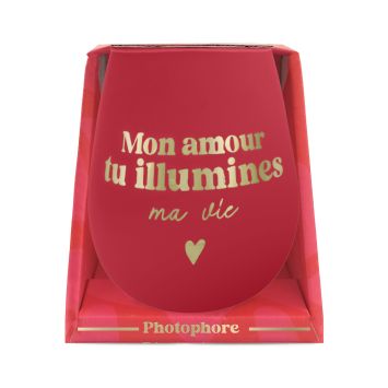 Photophore en verre - Mon amour tu illumines ma vie - Saint-Valentin - Collection Chéri Chérie