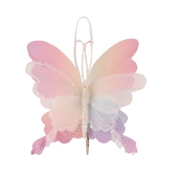 Papillon irisé avec pince - 19 x 3 x 23 cm