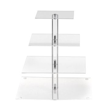 Présentoir transparent de forme carré sur 4 niveaux | jourdefete.com