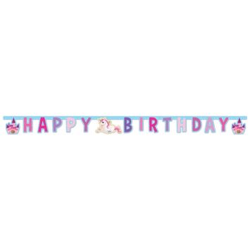 Guirlande en Carton "Happy Birthday" - Licorne