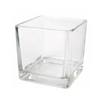 Vase cube en verre - 8 x 8 x 8 cm